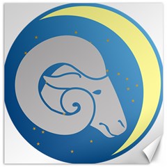 Ram Zodiac Sign Zodiac Moon Star Canvas 16  X 16   by Nexatart