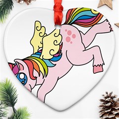 Unicorn Arociris Raimbow Magic Heart Ornament (two Sides) by Nexatart