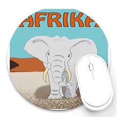 Africa Elephant Animals Animal Round Mousepads by Nexatart