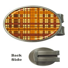 Plaid Pattern Money Clips (oval)  by linceazul