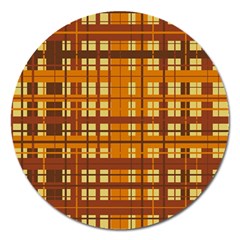 Plaid Pattern Magnet 5  (round) by linceazul