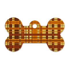 Plaid Pattern Dog Tag Bone (one Side) by linceazul