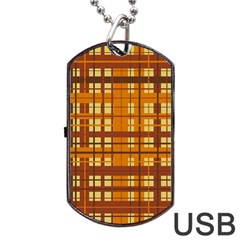 Plaid Pattern Dog Tag Usb Flash (two Sides) by linceazul