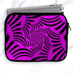 Black Spral Stripes Pink Apple Ipad 2/3/4 Zipper Cases by designworld65