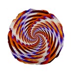 Woven Colorful Waves Standard 15  Premium Flano Round Cushions Back