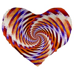 Woven Colorful Waves Large 19  Premium Flano Heart Shape Cushions by designworld65