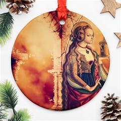 Fantasy Art Painting Magic Woman  Ornament (round) by paulaoliveiradesign