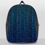 Stylish Abstract Blue Strips School Bag (Large) Front