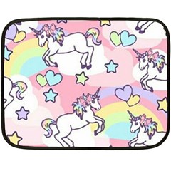 Unicorn Rainbow Double Sided Fleece Blanket (mini)  by Nexatart