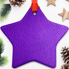 Purple Skin Leather Texture Pattern Star Ornament (two Sides) by paulaoliveiradesign