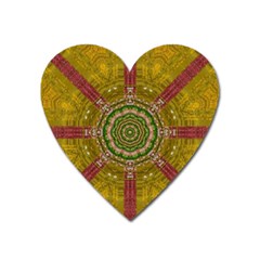 Mandala In Metal And Pearls Heart Magnet by pepitasart