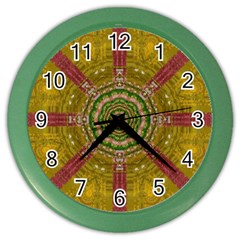 Mandala In Metal And Pearls Color Wall Clocks by pepitasart