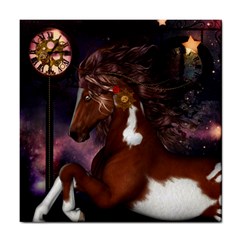 Steampunk Wonderful Wild Horse With Clocks And Gears Tile Coasters by FantasyWorld7