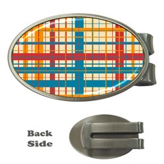 Plaid Pattern Money Clips (oval)  by linceazul