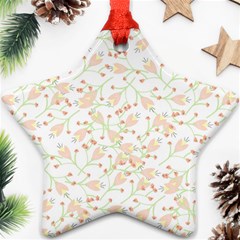 Small Floral Flowers Pattern  Star Ornament (two Sides) by paulaoliveiradesign