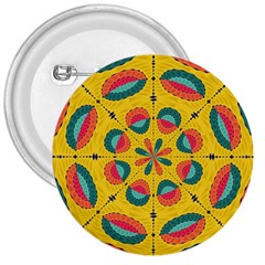 Textured Tropical Mandala 3  Buttons by linceazul