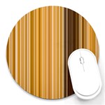 Brown Verticals Lines Stripes Colorful Round Mousepads Front