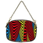 Door Pattern Line Abstract Illustration Waves Wave Chevron Red Blue Yellow Black Chain Purses (One Side)  Front