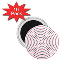 Double Line Spiral Spines Red Black Circle 1 75  Magnets (10 Pack)  by Mariart