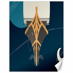 Planetary Resources Exploration Asteroid Mining Social Ship Canvas 12  X 16   by Mariart