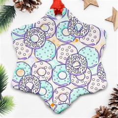 Donuts Pattern Snowflake Ornament (two Sides) by ValentinaDesign