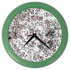 Heart Pattern Color Wall Clocks by ValentinaDesign