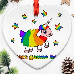 Unicorn Sheep Ornament (heart) by Valentinaart