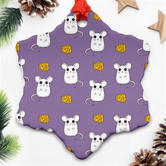 Cute Mouse Pattern Ornament (snowflake) by Valentinaart