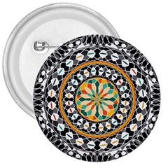 High Contrast Mandala 3  Buttons by linceazul