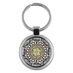 High Contrast Mandala Key Chains (round)  by linceazul