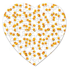 Candy Corn Jigsaw Puzzle (heart) by Valentinaart