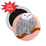 Animals Bird Owl Pink Polka Dots 2.25  Magnets (100 pack)  Front