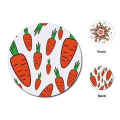 Fruit Vegetable Carrots Playing Cards (round)  by Mariart