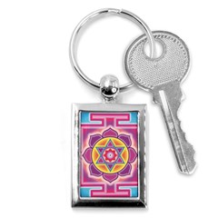 Kali Yantra Inverted Rainbow Key Chains (rectangle)  by Mariart