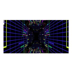 Seamless 3d Animation Digital Futuristic Tunnel Path Color Changing Geometric Electrical Line Zoomin Satin Shawl by Mariart