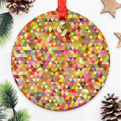 Multicolored Mixcolor Geometric Pattern Ornament (round) by paulaoliveiradesign