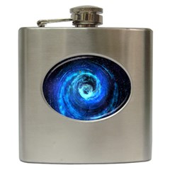 Blue Black Hole Galaxy Hip Flask (6 Oz) by Mariart