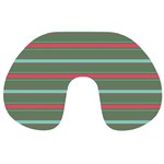 Horizontal Line Red Green Travel Neck Pillows Back