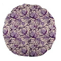 Vegetable Cabbage Purple Flower Large 18  Premium Round Cushions by Mariart