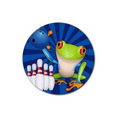 Tree Frog Bowling Rubber Round Coaster (4 Pack)  by crcustomgifts