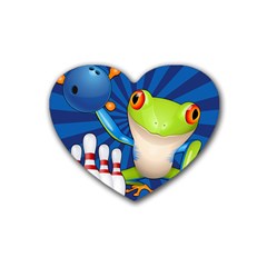 Tree Frog Bowling Heart Coaster (4 Pack)  by crcustomgifts