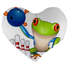 Tree Frog Bowler Large 19  Premium Heart Shape Cushions by crcustomgifts