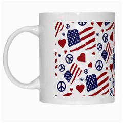 Peace Love America Icreate White Mugs by iCreate