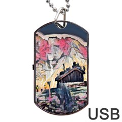 Modern Abstract Painting Dog Tag Usb Flash (one Side) by NouveauDesign