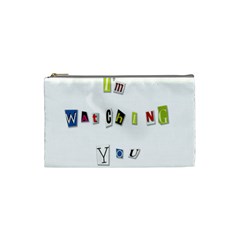 I Am Watching You Cosmetic Bag (small)  by Valentinaart