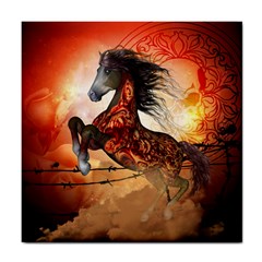 Awesome Creepy Running Horse With Skulls Tile Coasters by FantasyWorld7