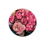 beautiful peonies Rubber Coaster (Round)  Front