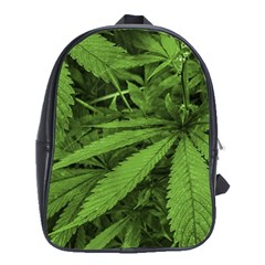 Marijuana Plants Pattern School Bag (xl) by dflcprints