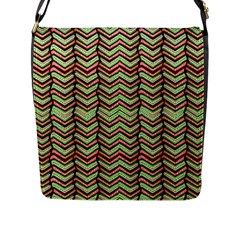 Zig Zag Multicolored Ethnic Pattern Flap Messenger Bag (l)  by dflcprintsclothing