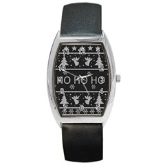 Ugly Christmas Sweater Barrel Style Metal Watch by Valentinaart